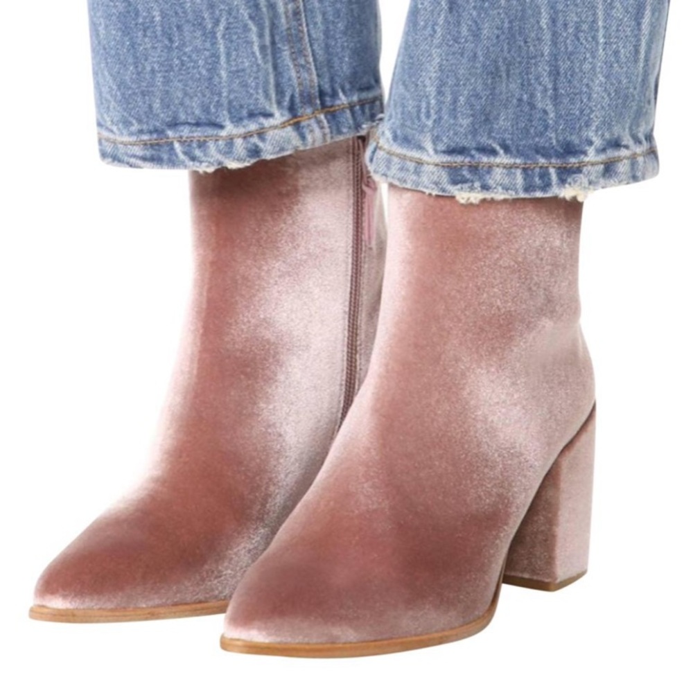Stuart Weitzman Velvet Pink Grandy Bootie